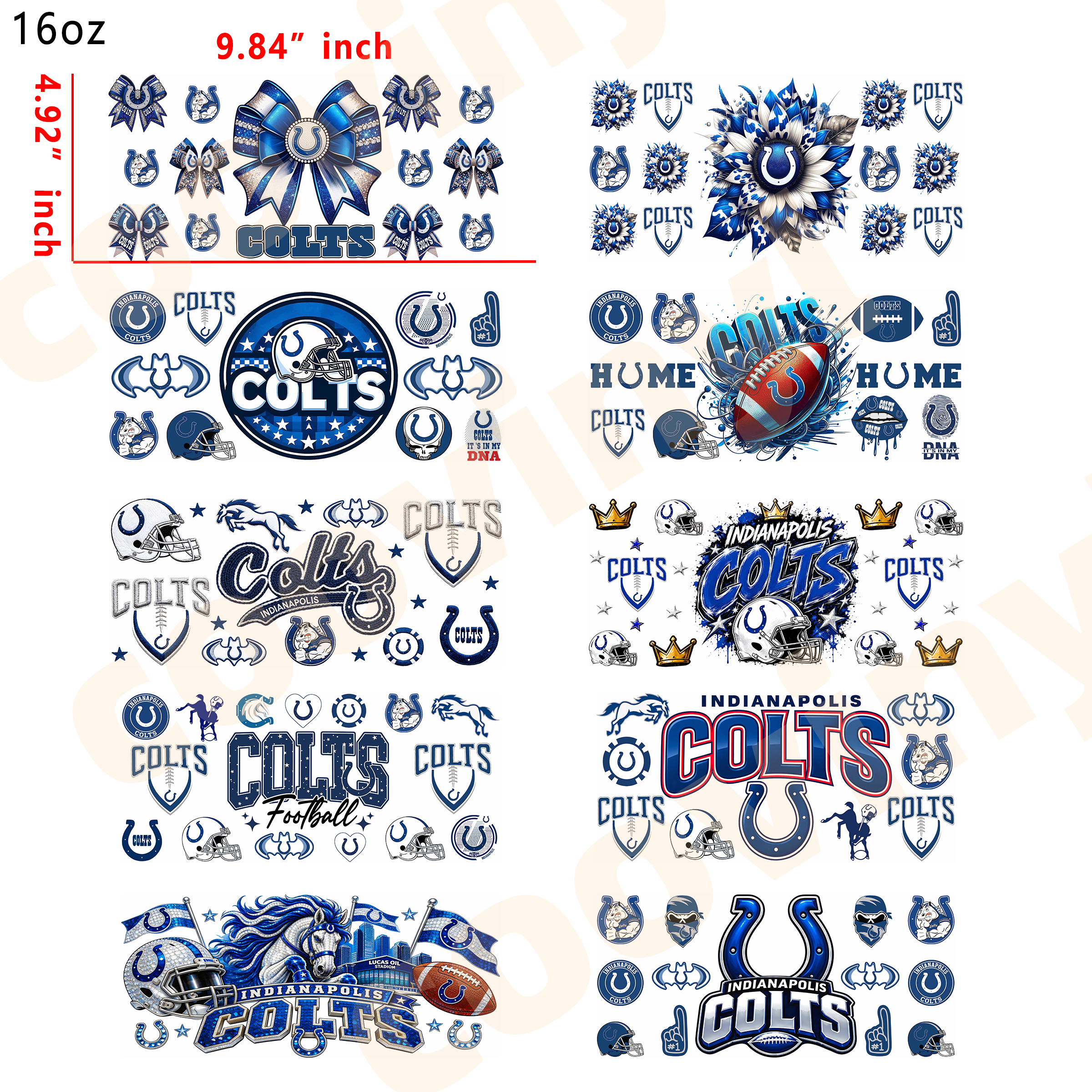 (K88) Rugby JAGUARS 10pcs  16OZ Tumbler Cup Wraps, Waterproof Fade-Resistant Decal Stickers, Vivid HD Print with Strong Adhesion, Customizable Transfers for Glass Cups, Mugs & Smooth Surfaces, DIY Art Craft Supplies
