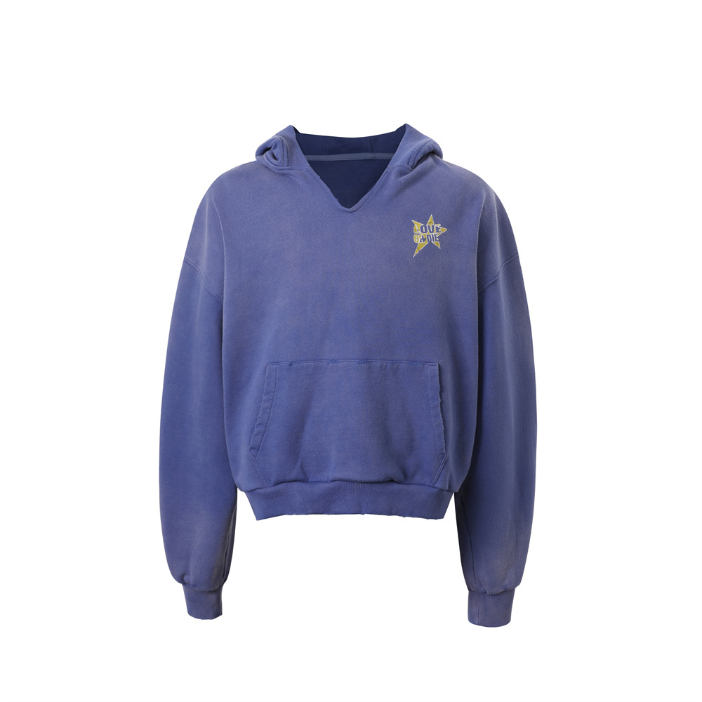 STAR PRINTED CUT HOODIE