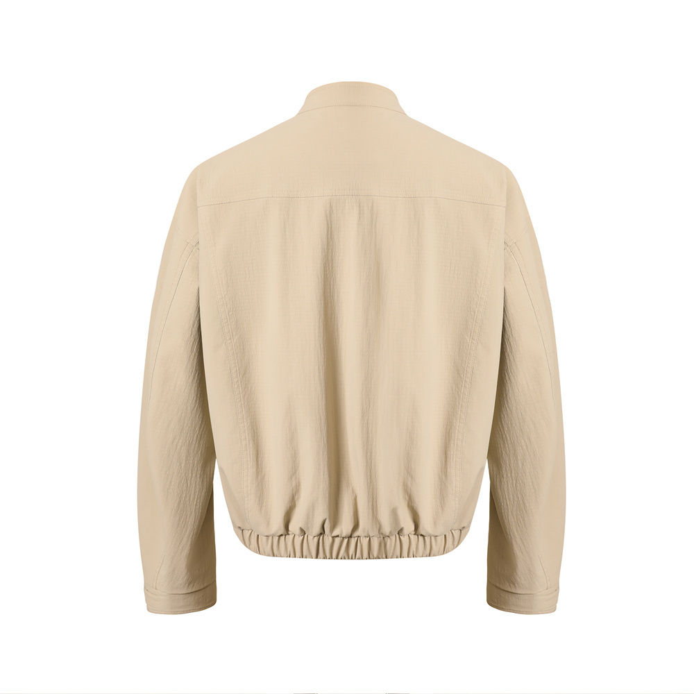 KHAKI LAID COLLAR REPELLENT JACKET