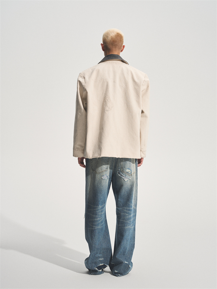 LEATHER COLLAR DADS JACKET