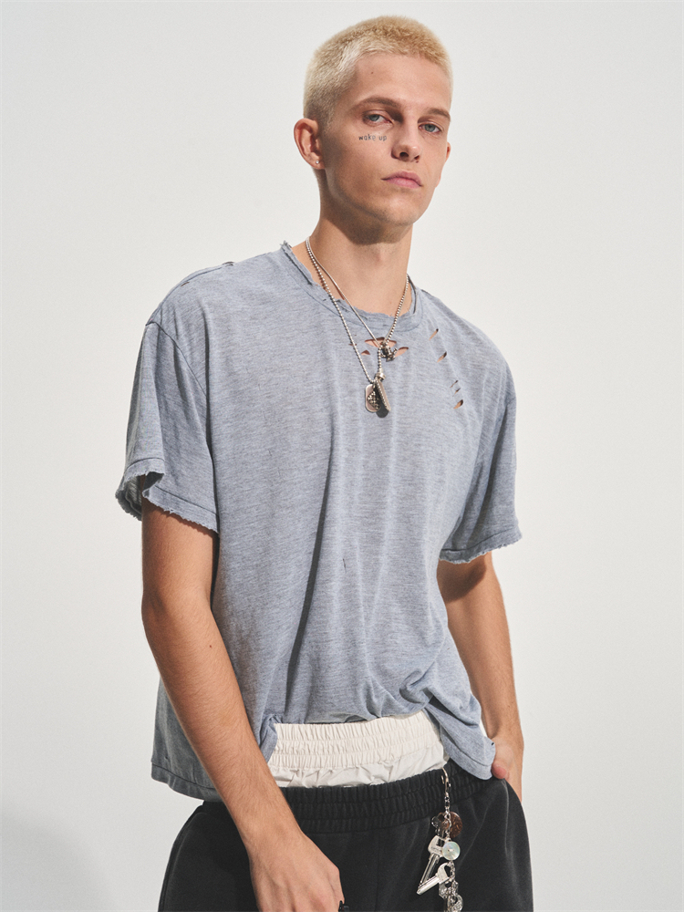 WORN OUT DAMAGED TEE