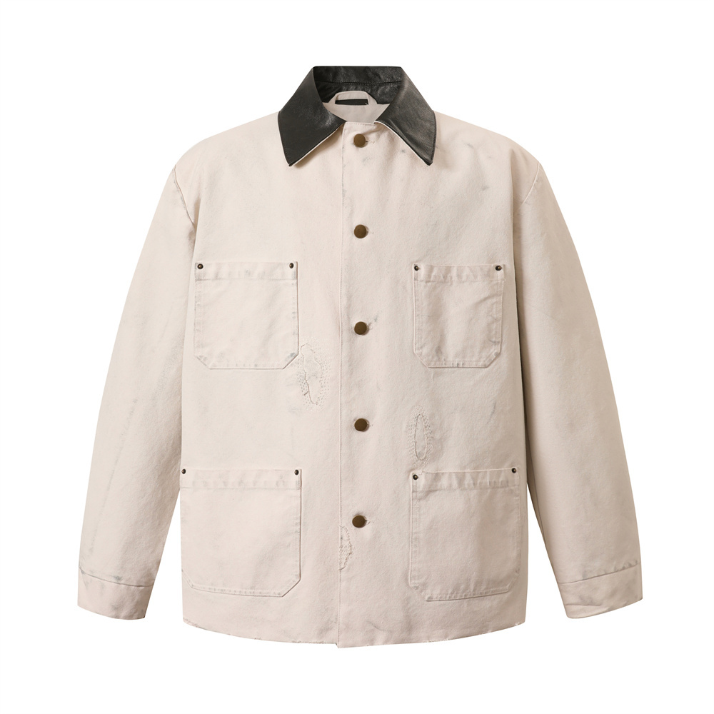 LEATHER COLLAR DADS JACKET
