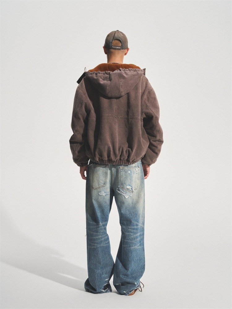 BROWN SOFTCORE CANVAS JACKET