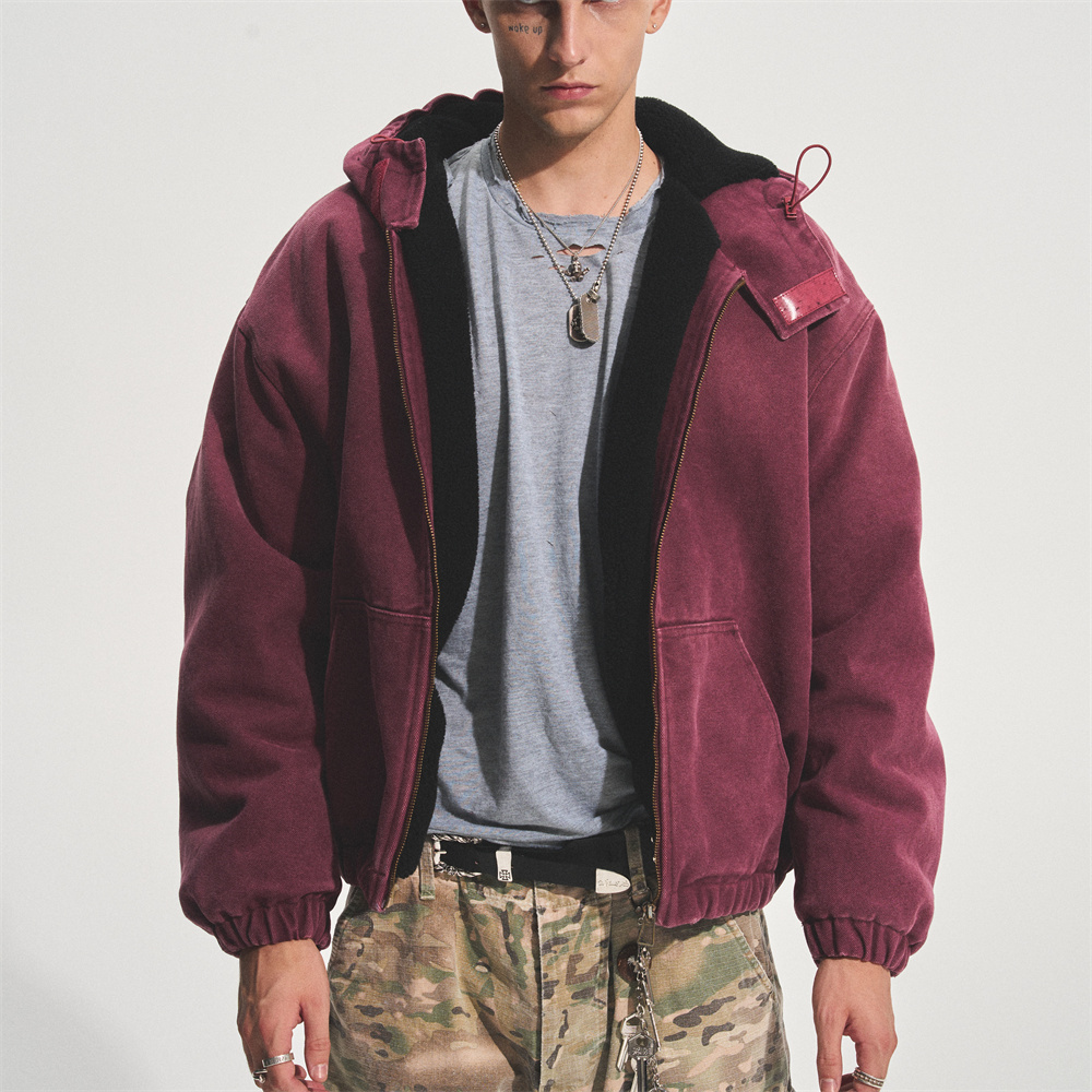 BURGUNDY  SOFTCORE CANVAS JACKET