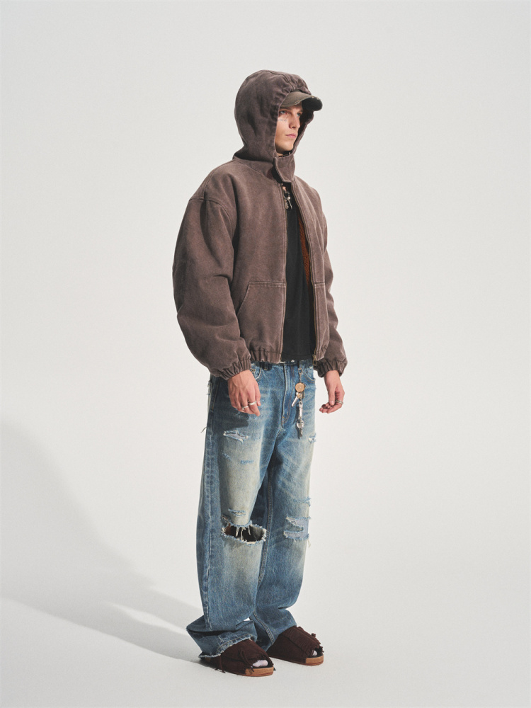 BROWN SOFTCORE CANVAS JACKET