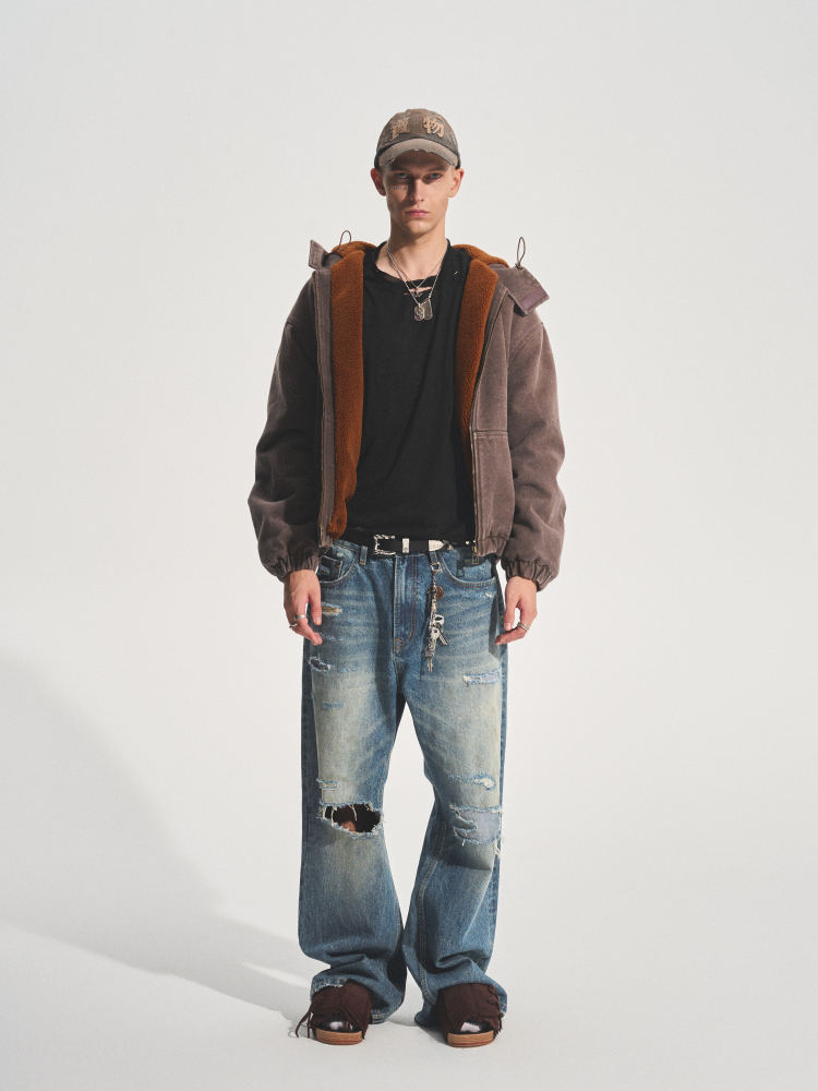 BROWN SOFTCORE CANVAS JACKET