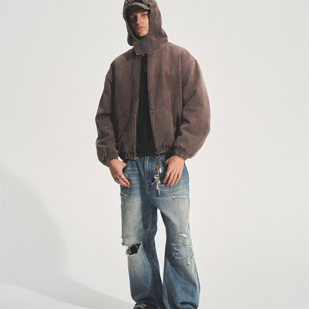 BROWN SOFTCORE CANVAS JACKET
