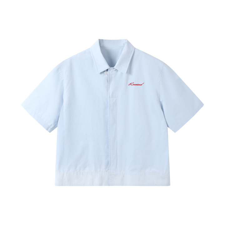BLUE ELEGANT BUTTON DOWN POPLIN SHIRT