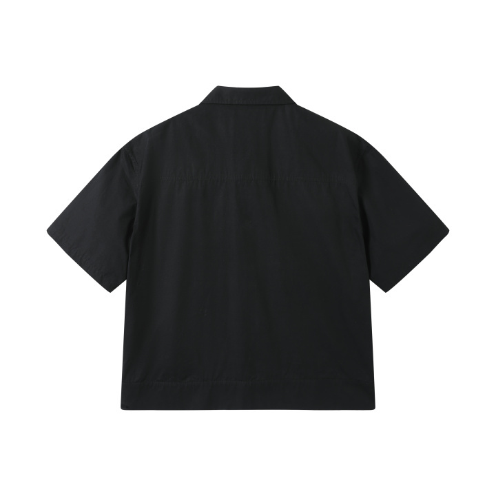 BLACK ELEGANT BUTTON DOWN POPLIN SHIRT