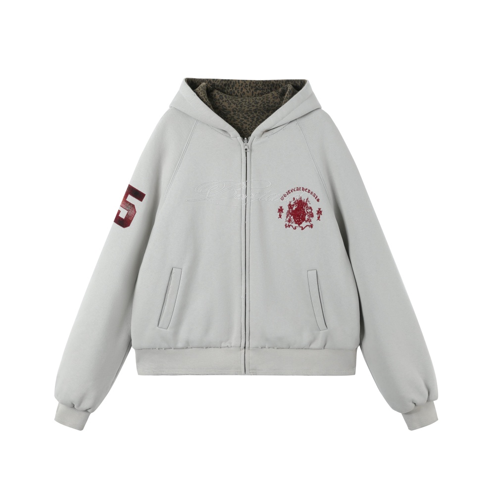 MEDAL LEOPARD DOUBLE LAYERED HOODIE