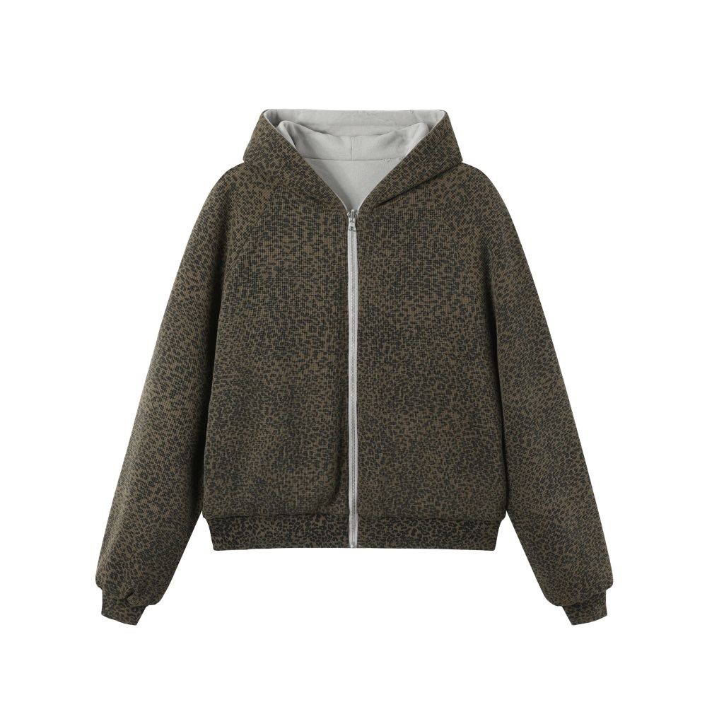 MEDAL LEOPARD DOUBLE LAYERED HOODIE