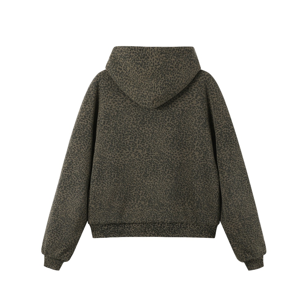 MEDAL LEOPARD DOUBLE LAYERED HOODIE