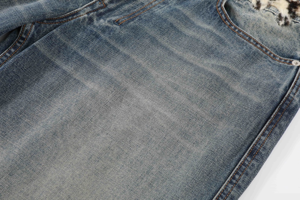 COW PRINT FUR JEANS