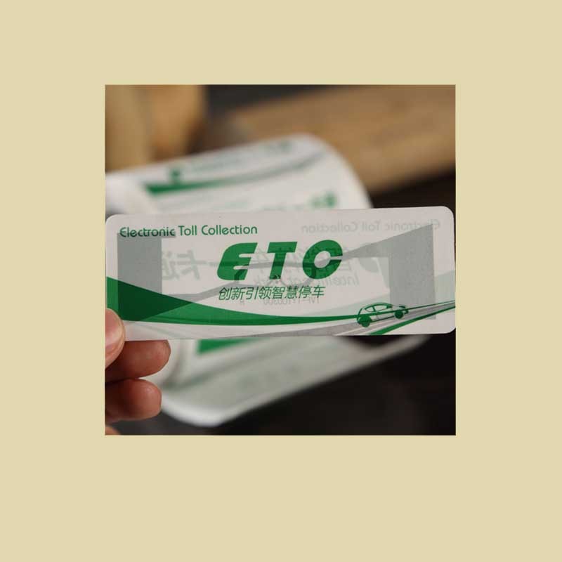 Encrypted ETC 860-960MHz long range UHF RFID Tamperproof Windshield Tag for vehicle access control