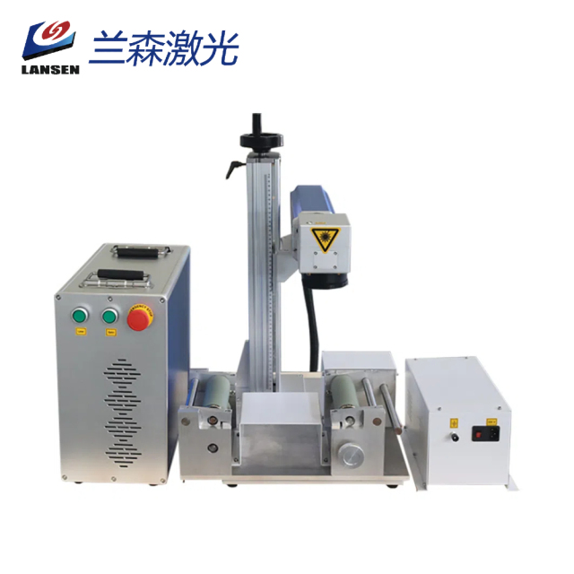 Mini automatic feeding fiber laser marking  machine with conveyor belt