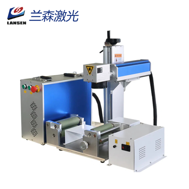 Mini automatic feeding fiber laser marking  machine with conveyor belt