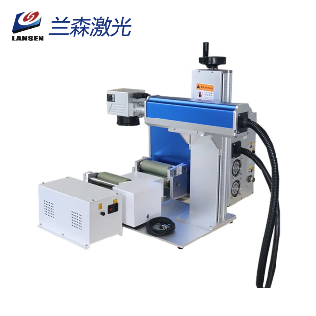Mini automatic feeding fiber laser marking  machine with conveyor belt