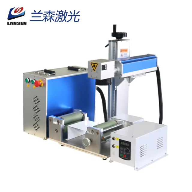 Mini automatic feeding fiber laser marking  machine with conveyor belt