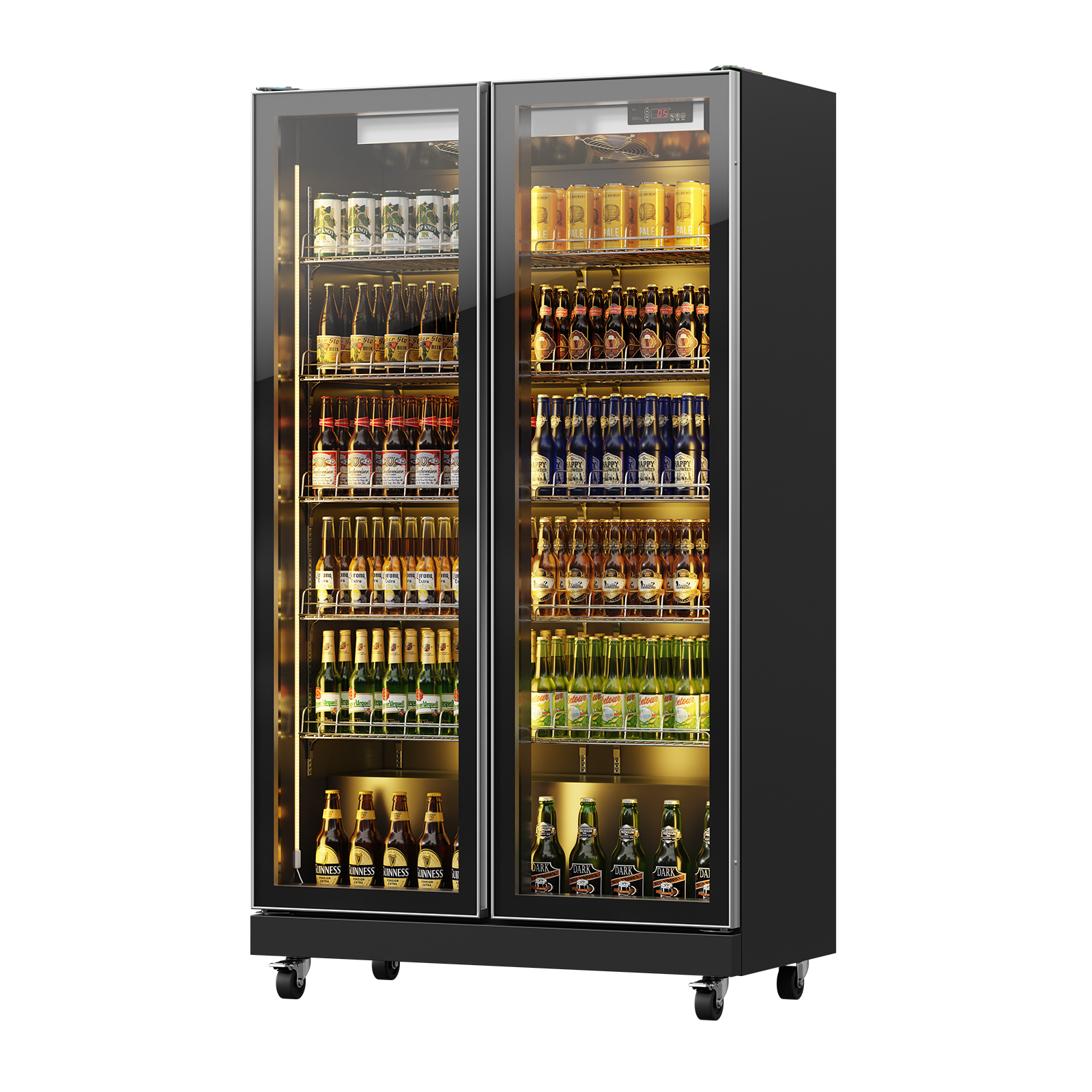 Malphi Beer Fridge 830L Wine Fridge with Glass Door 2℃ to 15℃ Double ...