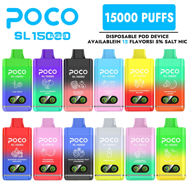 POCO 15000 Puffs | EU Warehouse Shipping | 3-7 Days Delivery | 5% Nicotine | Smart Screen | Airflow Adjustable | Minimum Order 100pcs