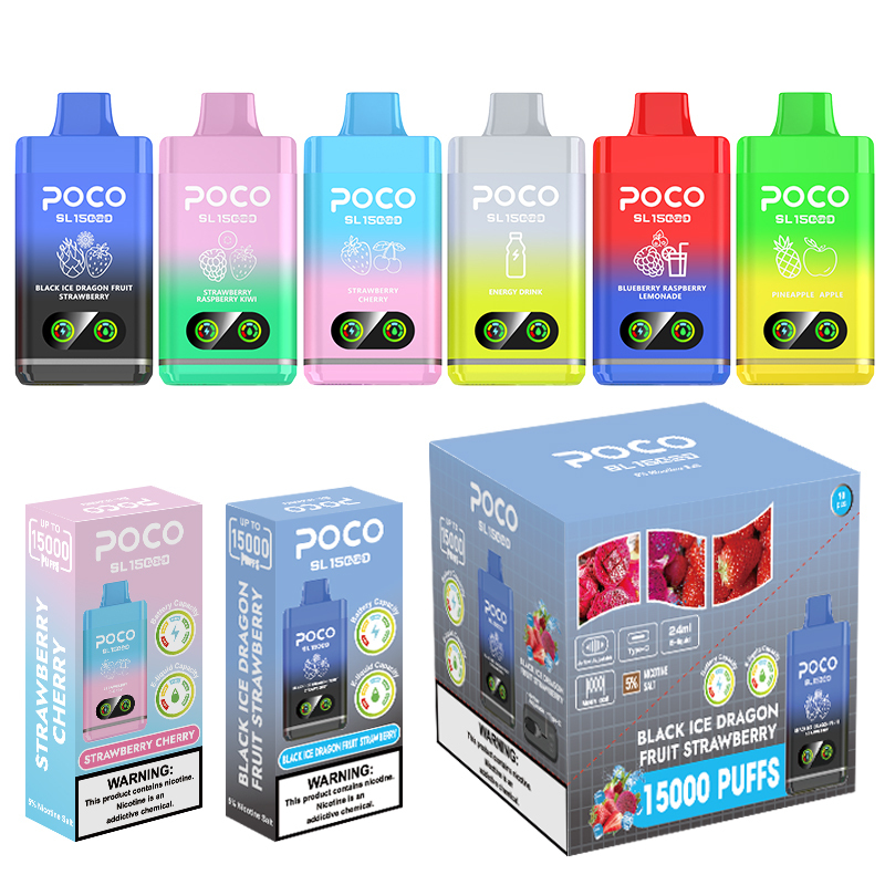 POCO 15000 Puffs | EU Warehouse Shipping | 3-7 Days Delivery | 5% Nicotine | Smart Screen | Airflow Adjustable | Minimum Order 100pcs