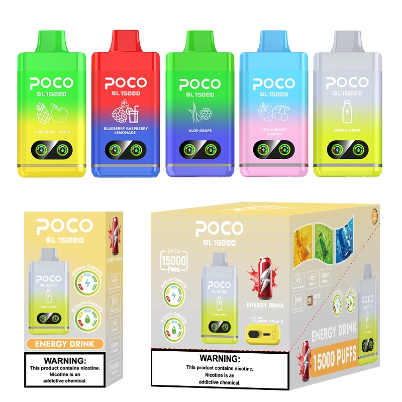 POCO 15000 Puffs | EU Warehouse Shipping | 3-7 Days Delivery | 5% Nicotine | Smart Screen | Airflow Adjustable | Minimum Order 100pcs