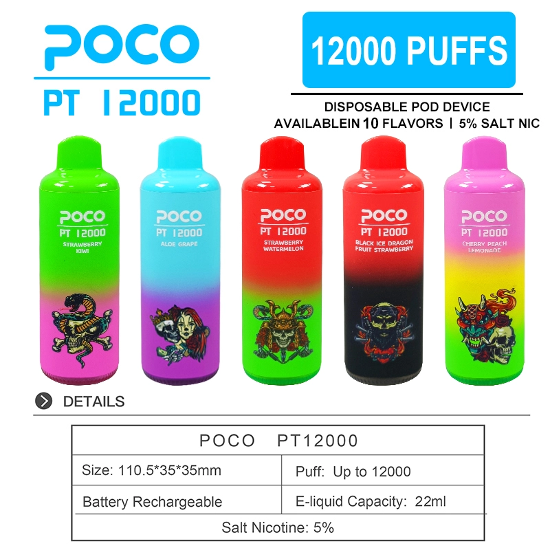 POCO PT 12000 Puffs | EU USA Europe Warehouse Shipping | 3-7 Days Delivery |RGB Light | Minimum Order 100pcs