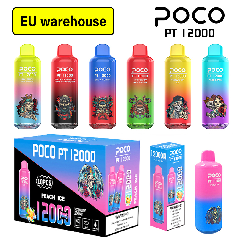 POCO PT 12000 Puffs | EU USA Europe Warehouse Shipping | 3-7 Days Delivery |RGB Light | Minimum Order 100pcs