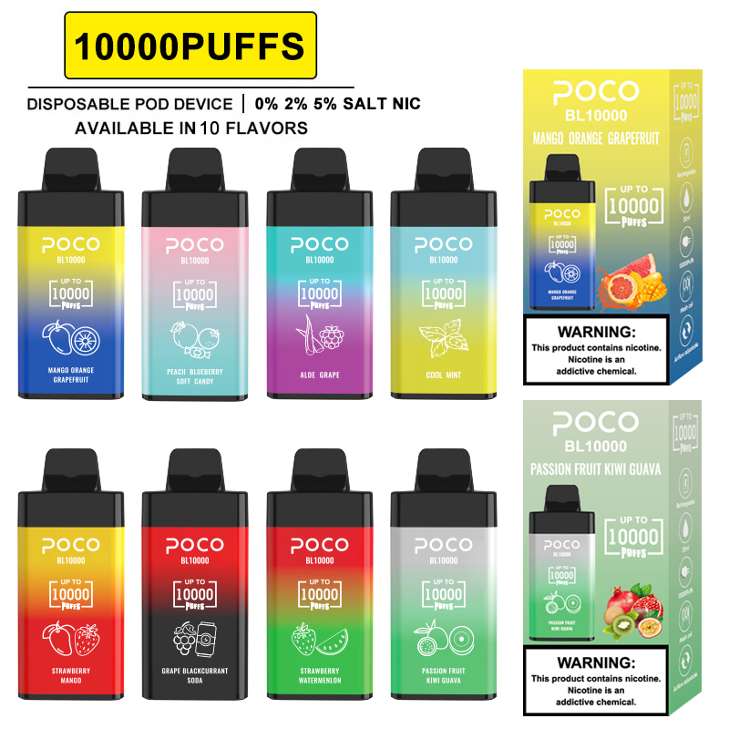 POCO BL 10000 Puffs | EU USA Warehouse Shipping | 3-7 Days Delivery | Airflow Adjustable |Minimum Order 50pcs