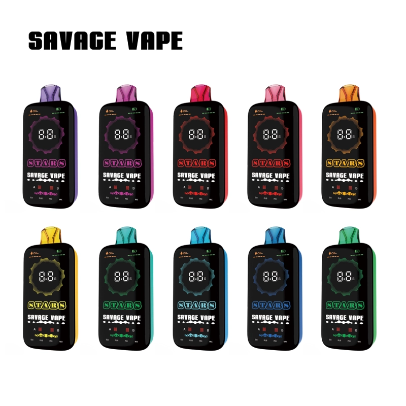 SAVAGE STARS 20000 Puffs | EU Warehouse Shipping | 3-7 Days Delivery | Dual Mesh Coil | Full Screen Display | Fast Chargiing