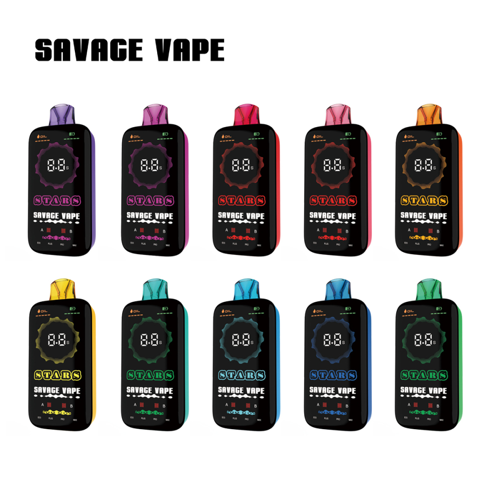 SAVAGE STARS 20000 Puffs | EU Warehouse Shipping | 3-7 Days Delivery | Dual Mesh Coil | Full Screen Display | Fast Chargiing
