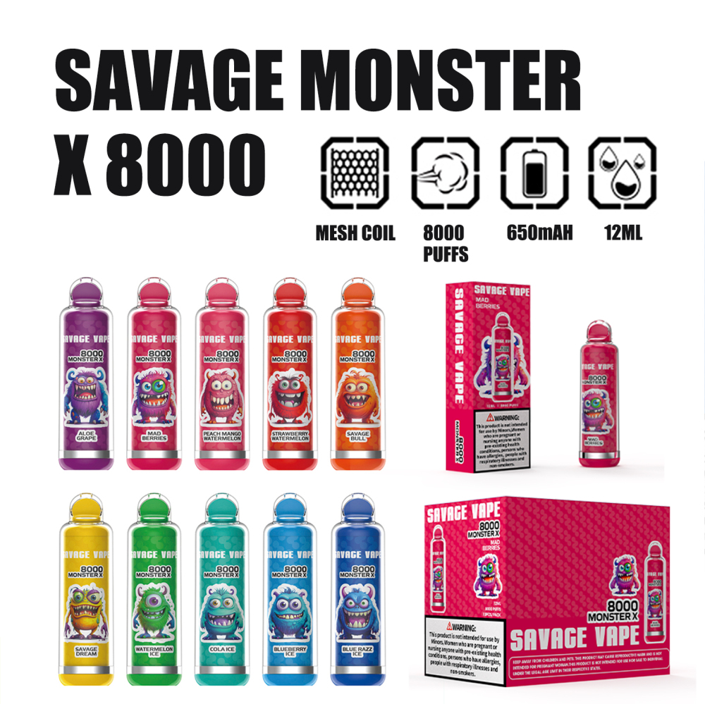 SAVAGE MONSTER X 8000 Puffs | EU Warehouse Shipping | 3-7 Days Delivery