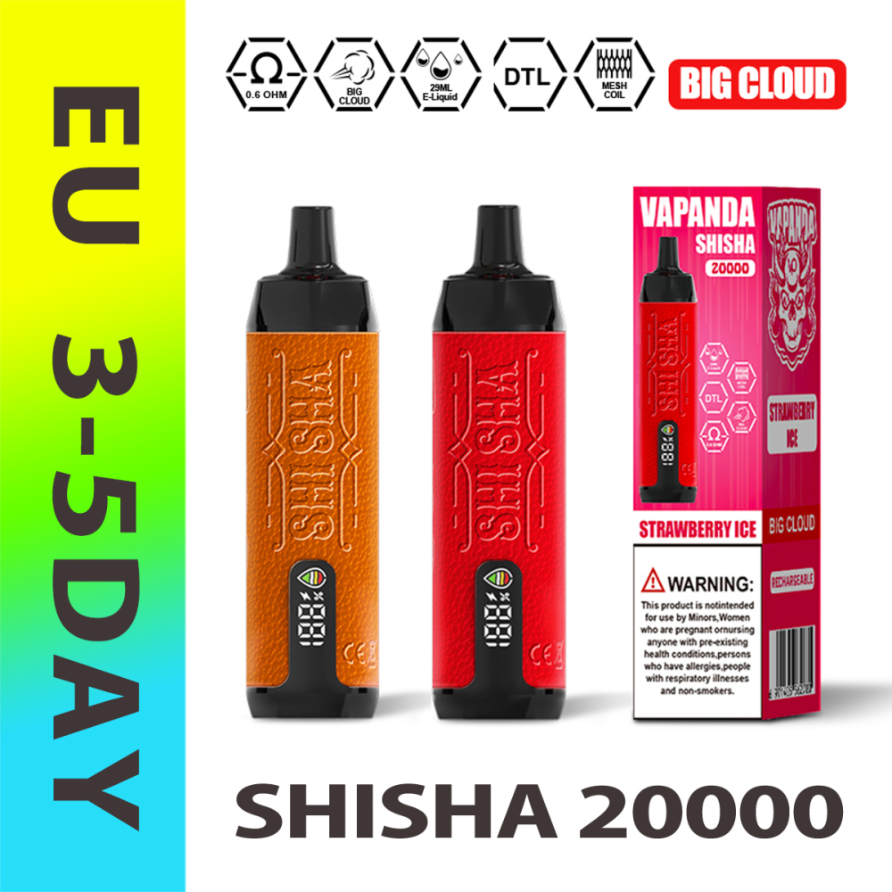 VAPANDA SHISHA 20000 Puffs | EU Warehouse Shipping | 3-7 Days Delivery | Digtal Screen | DTL Vape