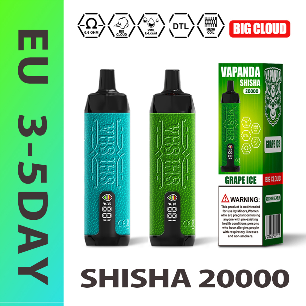 VAPANDA SHISHA 20000 Puffs | EU Warehouse Shipping | 3-7 Days Delivery | Digtal Screen | DTL Vape