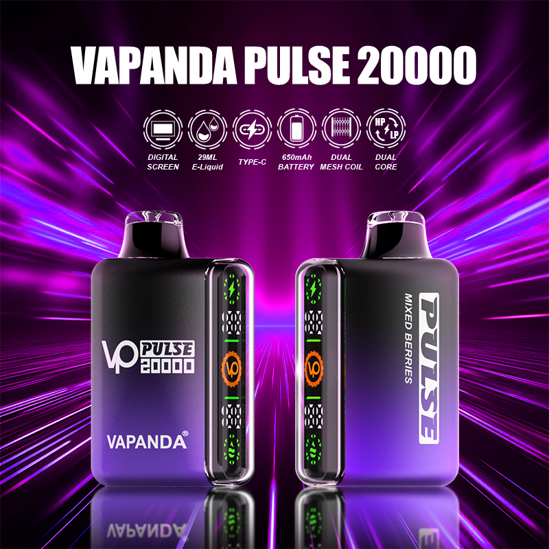VAPANDA PULSE 20000 Puffs | EU Warehouse Free Shipping | 3-7 Days Delivery | Smart Display Screen