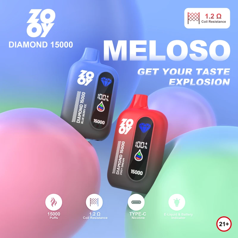 ZOOY DIAMOND 15000 PUFFS | EU Warehouse Free Shipping | 3-7 Days Delivery | Built-in Smart Display | Running Lamp