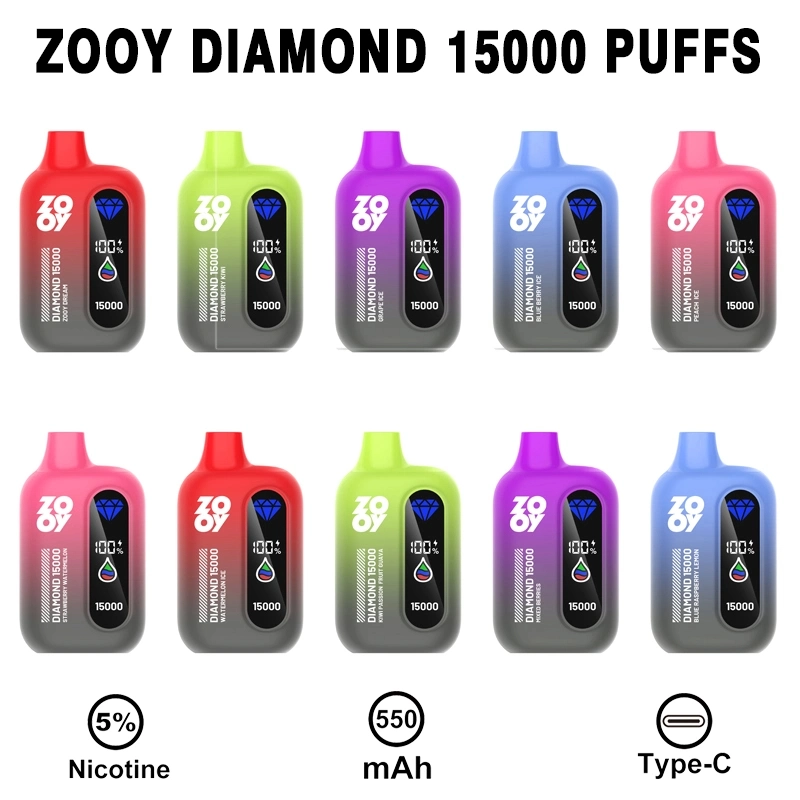 ZOOY DIAMOND 15000 PUFFS | EU Warehouse Free Shipping | 3-7 Days Delivery | Built-in Smart Display | Running Lamp