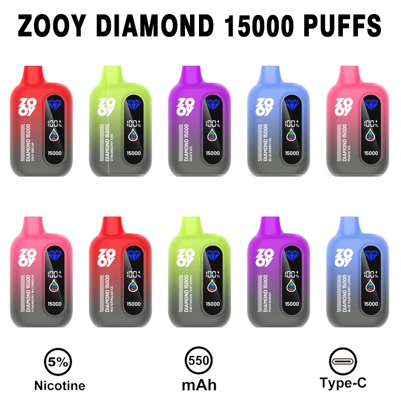 ZOOY DIAMOND 15000 PUFFS | EU Warehouse Free Shipping | 3-7 Days Delivery | Built-in Smart Display | Running Lamp