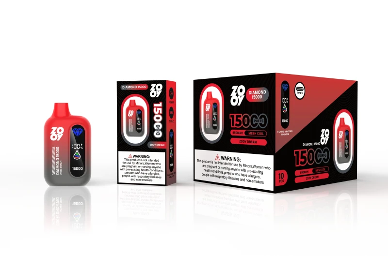 ZOOY DIAMOND 15000 PUFFS | EU Warehouse Free Shipping | 3-7 Days Delivery | Built-in Smart Display | Running Lamp