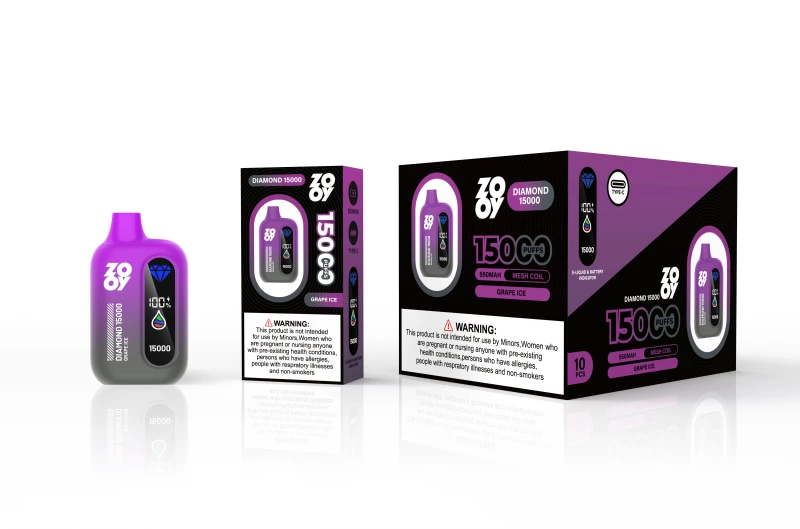 ZOOY DIAMOND 15000 PUFFS | EU Warehouse Free Shipping | 3-7 Days Delivery | Built-in Smart Display | Running Lamp