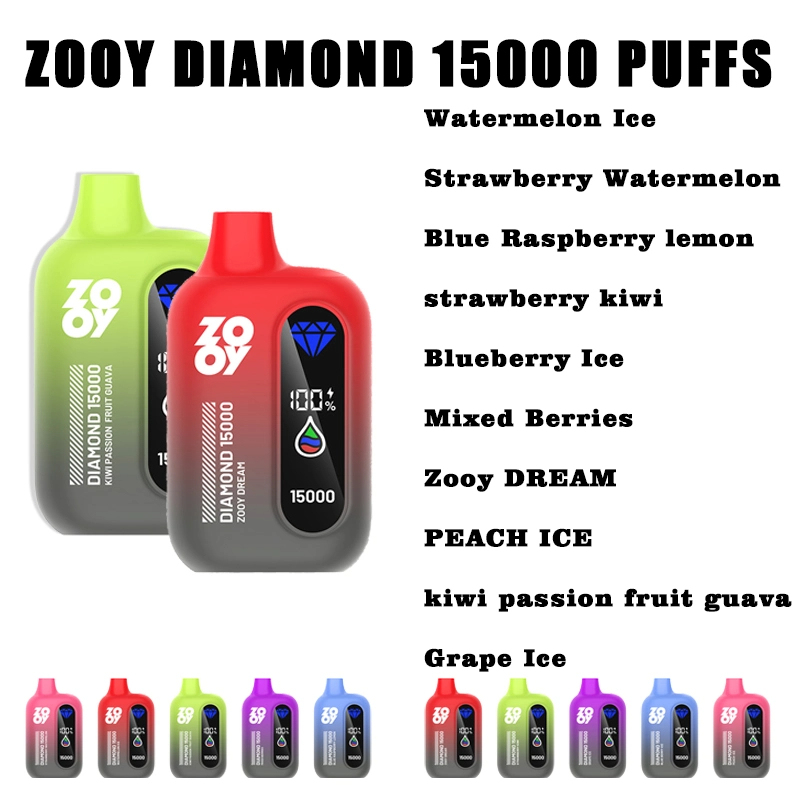 ZOOY DIAMOND 15000 PUFFS | EU Warehouse Free Shipping | 3-7 Days Delivery | Built-in Smart Display | Running Lamp