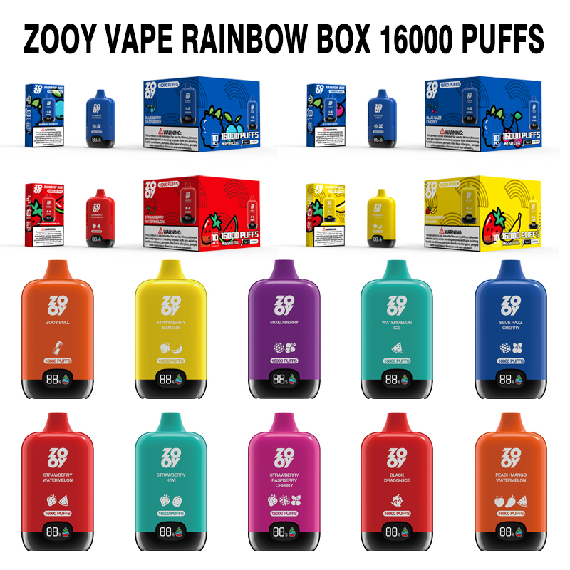 ZOOY RAINBOW BOX 16000 PUFFS | EU Warehouses Free Shipping | 3-7 Days Delivery | Built-in Smart Display