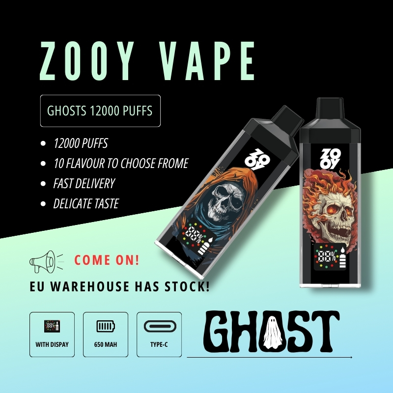 ZOOY GHOSTS 12000 PUFFS | EU Warehouse Free Shipping | 3-7 Days Delivery | Built-in Smart Display Screen