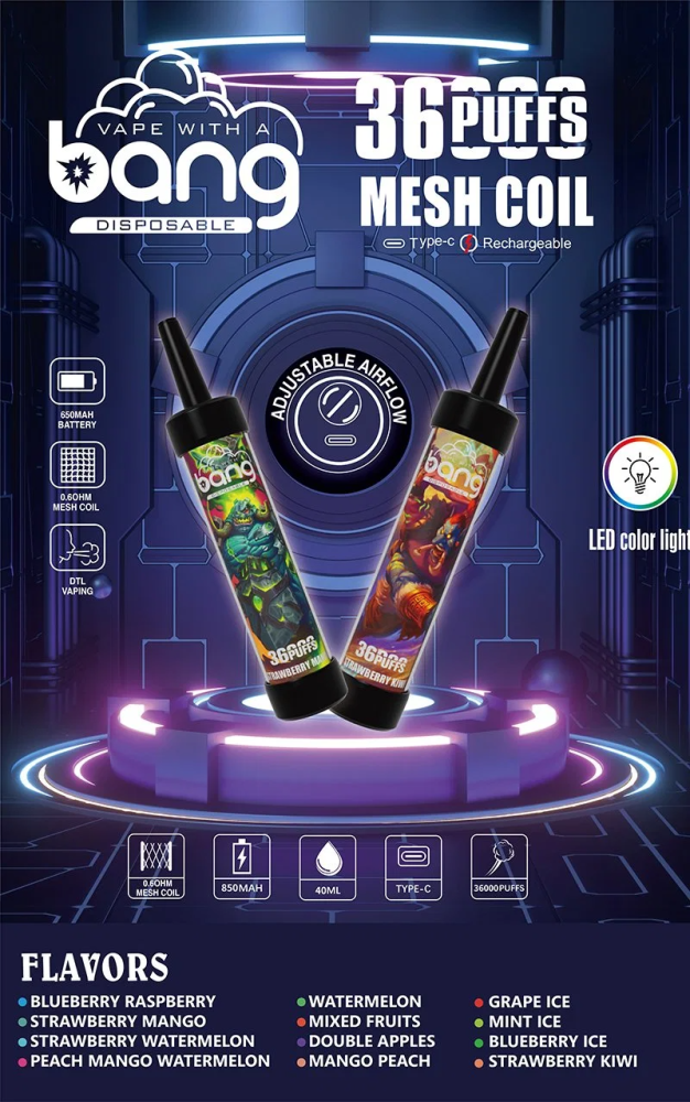 BANG SHISHA 36000 PUFFS| 36K Puff Disposable Vape | DTL Vape Electronic Cigarette