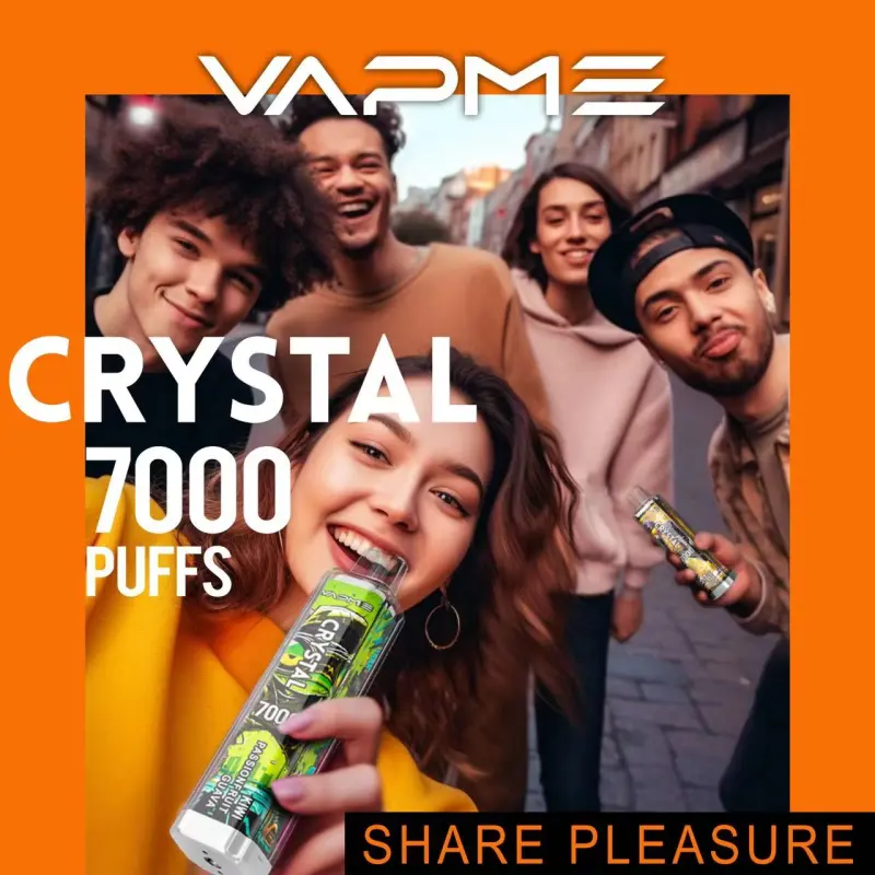 VAPME CRYSTAL 7000 PUFFS | 7K Disposable Vape | RGB Light | 30 Flavors Available
