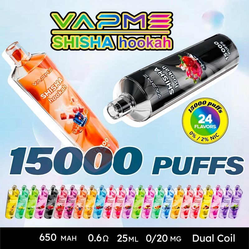 Vapme Shisha Hookah Vape 15000 Puffs 15k E Puff 24 Flaovrs Wholesale price