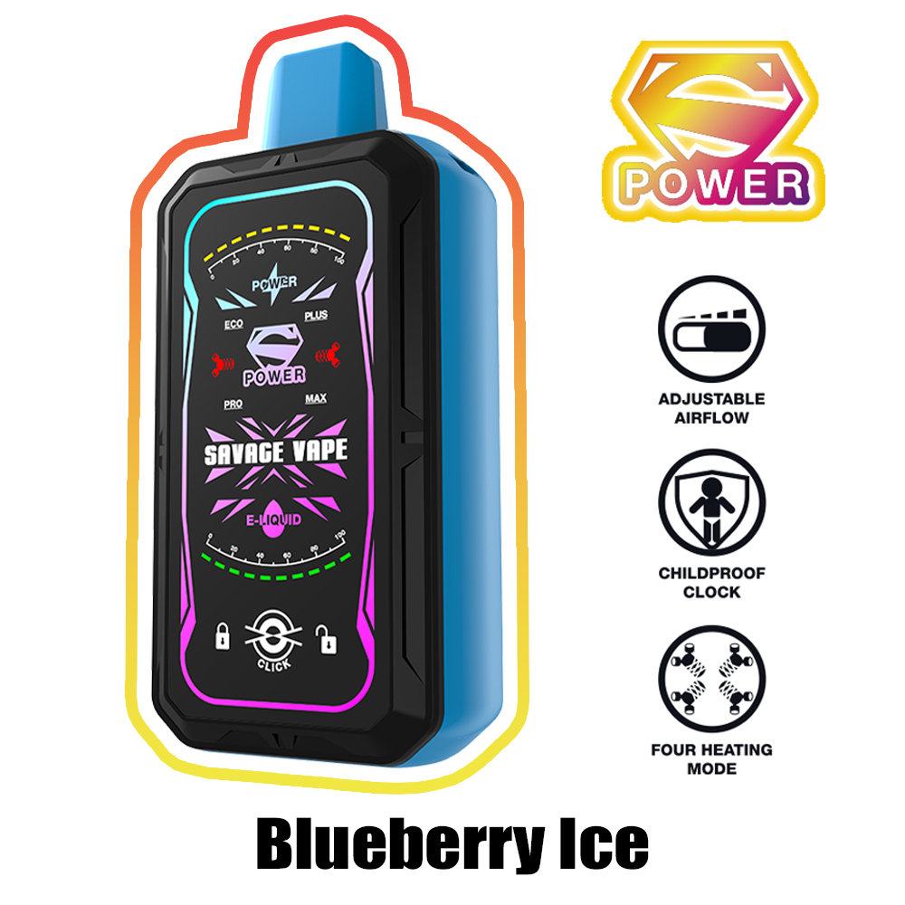 SAVAGE S POWER 30000 PUFFS | EU Warehouse Free Shipping | 30K Puff Disposable Vape | 4 Moedls Adjustable E Cigarette | Full Display Screen | Dual Mesh Coil | 700mah Rechargeable Battery