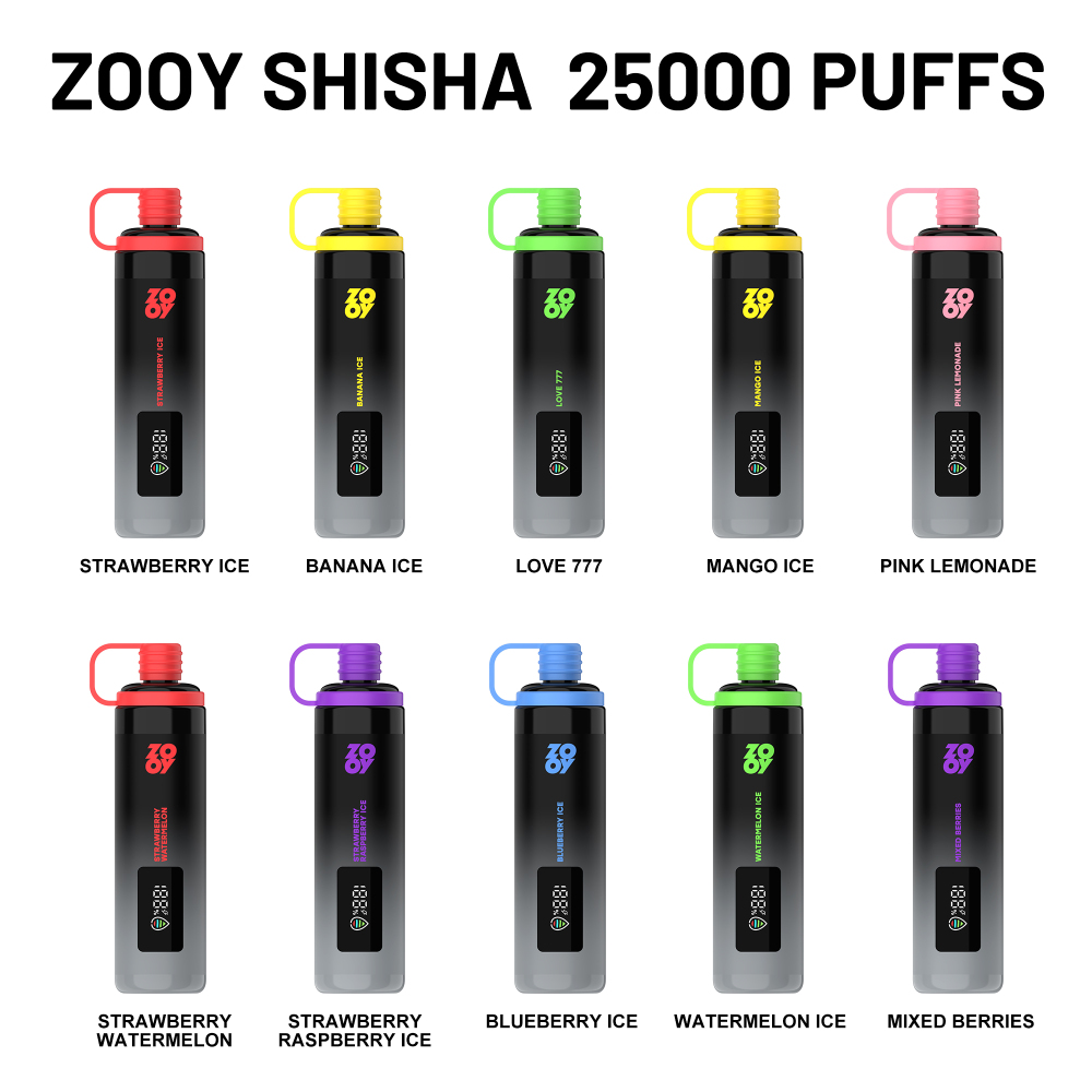 ZOOY SHISHA 25000 PUFFS | EU Warehouse Free Shipping | 25K Puff Disposable Vape with Anti-Dust Cap | DTL Electronic Cigarette | Airflow adjustable