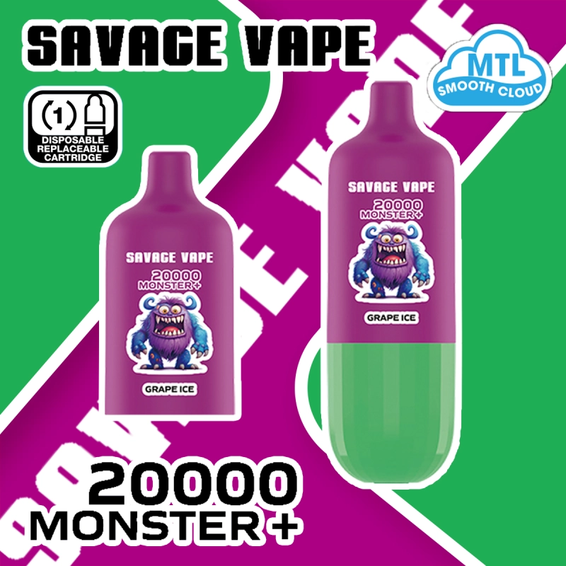 SAVAGE MONSTER + 20000 PUFFS | EU Warehouse Free Shipping | 20K Disposable Vape Pod Systems | Replaceable Cartridge E-Cigarette Pods | Airflow Adjustable