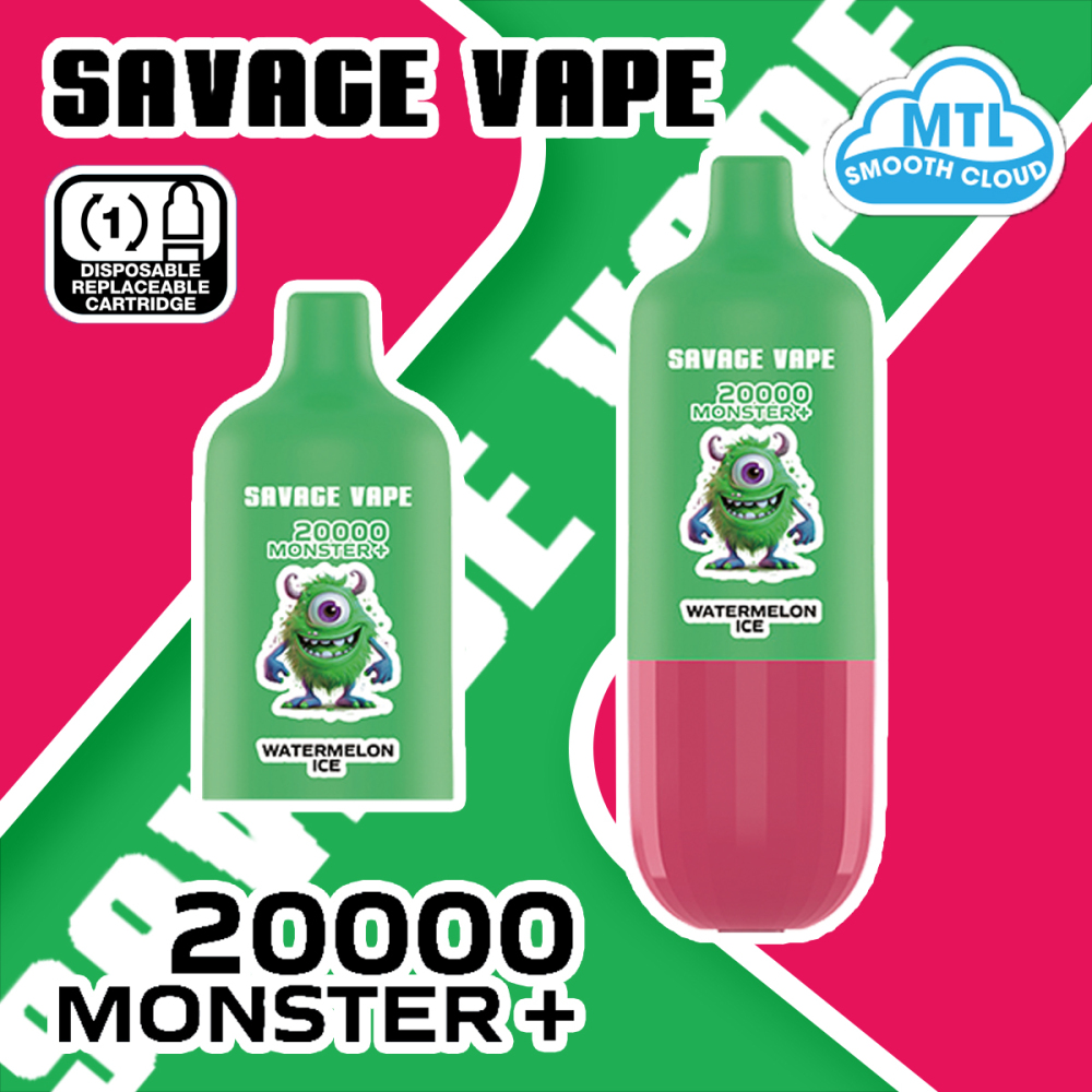SAVAGE MONSTER + 20000 PUFFS | EU Warehouse Free Shipping | 20K Disposable Vape Pod Systems | Replaceable Cartridge E-Cigarette Pods | Airflow Adjustable
